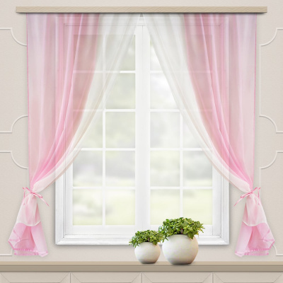 Комплект штор для кухни witerra лидия, 250x160, светло-розовый