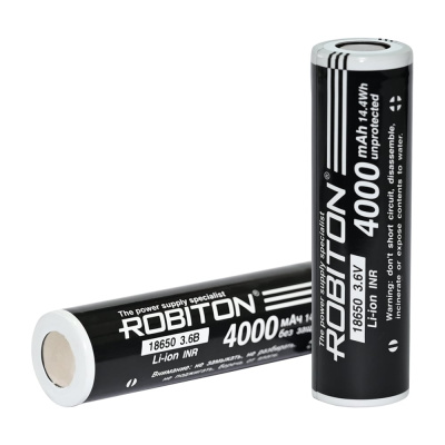 Аккумулятор ROBITON 18650-4000 без защиты с плоским контактом PK1