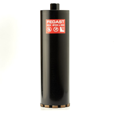 Коронка алмазная для сухого сверления Fedast (132x450 мм, M22)