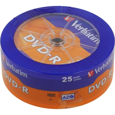 Носители информации DVD-R Verbatim 4.7Gb 16x wagon wheel 25шт/уп (43730)