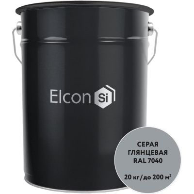 Грунт-эмаль 3 в 1 Elcon глянцевая серая RAL 7040