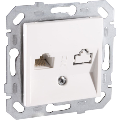 Розетка компьютерная встраиваемая Netelsan RJ45 UTP cat 5e, цвет белый