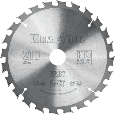 Диск пильный по дереву Fast 210x30 мм, 24Т KRAFTOOL