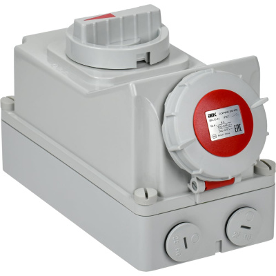 Розетка с механической блокировкой IEK ССИ-815 16А-6ч 380В 3P+PE+N IP67