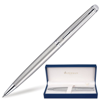 Ручка шариковая Waterman "Hemisphere Stainless Steel PT" синяя, 1,0мм, подарочная упаковка