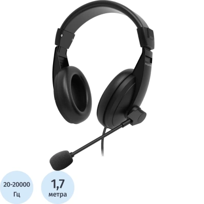 Гарнитура RAPOO проводная H150S, цвет - черный