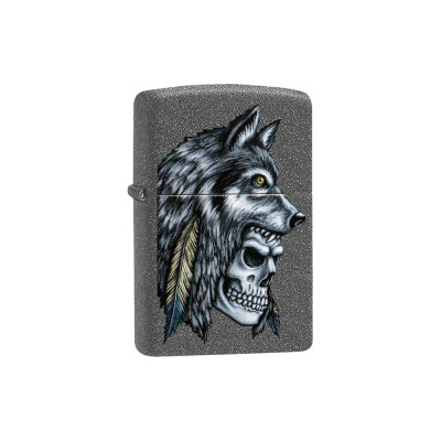 Зажигалка ZIPPO Wolf Skull с покрытием Iron Stone
