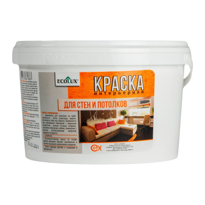 Интерьерная краска для стен и потолков ECOLUX 3 кг