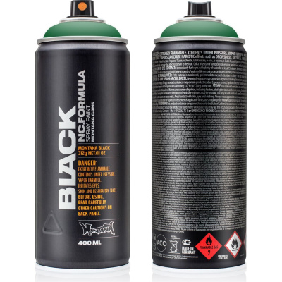 Краска MONTANA BLACK кельтская зеленая, 0.4 л 6060 BLK на основе нитрокомбинации с высоким давлением