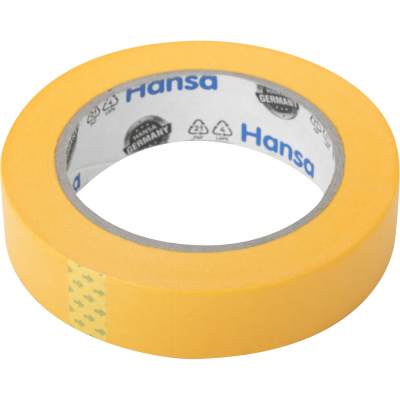 Малярная лента HANSA Professional из японской рисовой бумаги для точных краев, желтая, 25 мм x 50 м