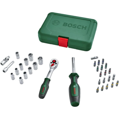 Набор ключей с трещоткой Bosch 1/4, 34 предметов,в кейсе