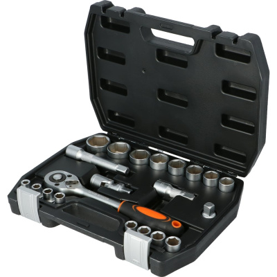 Набор торцевых головок FASTER TOOLS 1/2" CR-V 22 шт