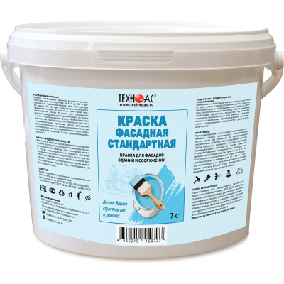 Краска водоэмульсионная фасадная, тара 7 кг