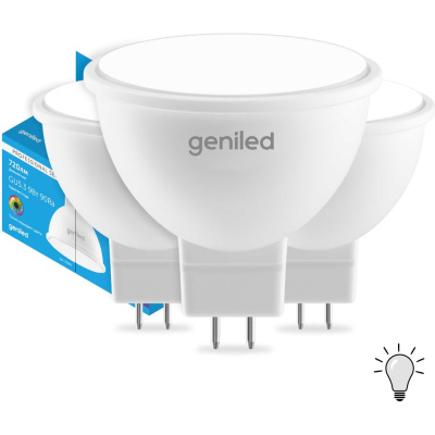Светодиодная энергосберегающая лампа geniled GU5.3 MR16 6Вт 4000K 90Ra Софит 3 шт