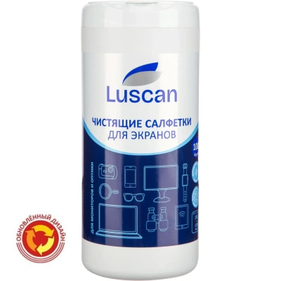 Салфетки д/экранов Luscan, туба, а/бакт, 100шт, 13х17