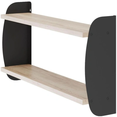 Полка навесная Kobor S2-120/20 1200x200x500 Черный муар/Дуб натуральный