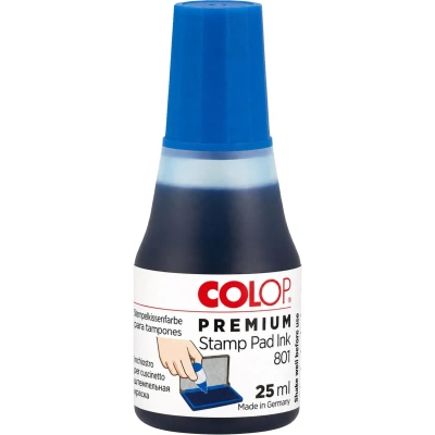 Краска штемпельная 801 Premium водно-глиц осн,син,25мл Colop пр-во Германия