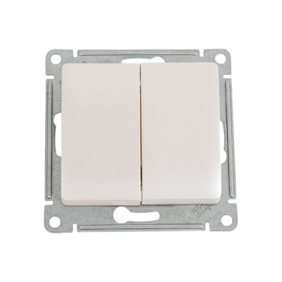 2-клавишный механизм переключателя Systeme Electric скрытой проводки Glossa 10А IP20 6/2 10AX перламутр