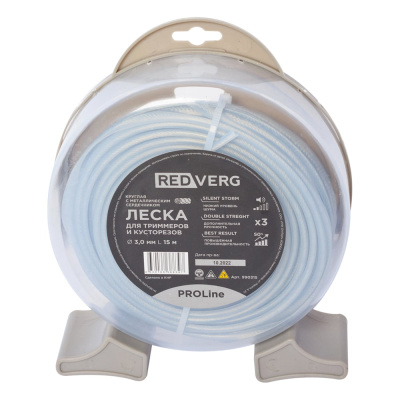 Леска для триммера ProLine 3 мм, 15 м, круглая с металлическим сердечником REDVERG