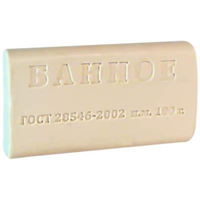 Мыло туалетное 100 г, КМЗ ЭКОНОМ "Банное", без обертки, ш/к транспортной упаковки 91761