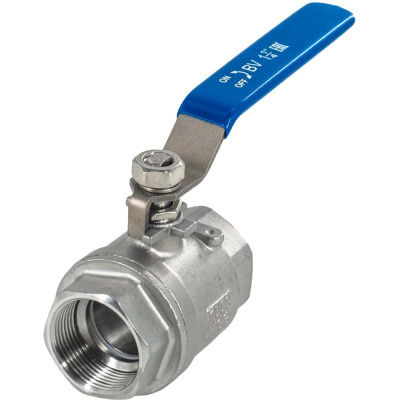 Кран шаровый муфтовый двусоставной нержавеющий NEWKEY (2PC) AISI304 DN32 (1 1/4"), (CF8), PN40 NK-BML32/4