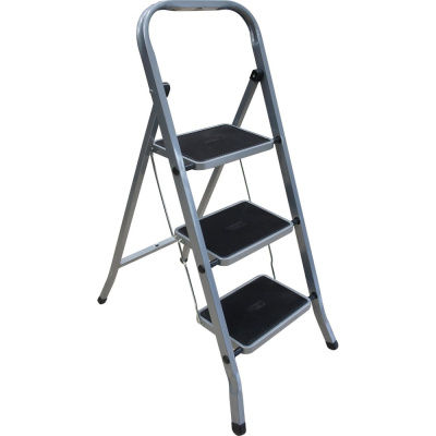 Стремянка Zalger 3 широкие ступени с ковриком