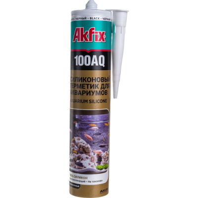 Аквариумный силиконовый герметик Akfix 100AQ черный, 280 мл