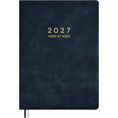 Еженедельник датированный 2027 ESCALADA А4 (210x297мм) 80л синий 73586