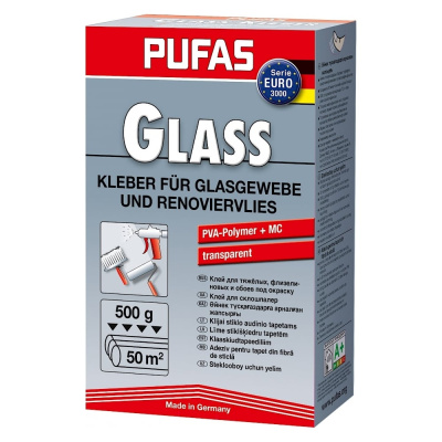 Обойный клей PUFAS EURO 3000 Glass стеклообои 500г