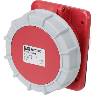 Розетка скрытой установки угловая TDM ELECTRIC IP67 16А 3Р+РЕ+N 380В