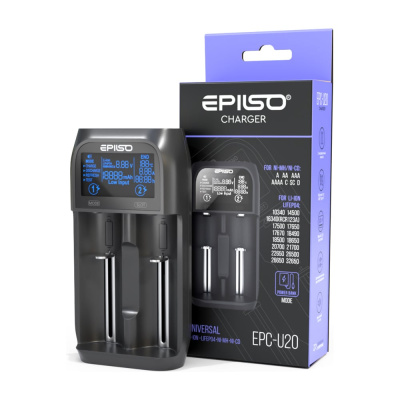 Зарядное устройство Epilso (1-2х 10340, 14500, 16340, 18650, 32650, A, AA, AAA, C, D; PowerBank) EPC-U20