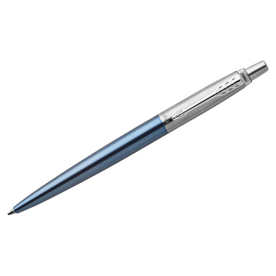 Ручка шариковая PARKER "Jotter Core Waterloo Blue CT", корпус голубой, детали хром, синяя, 1953191
