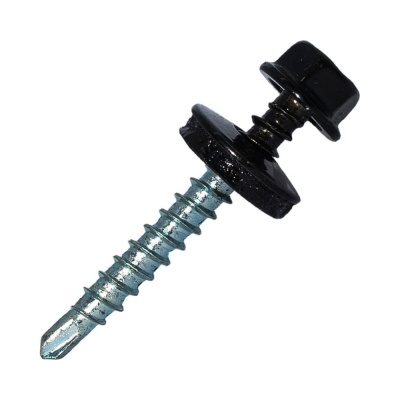 Саморез Крепстор 4,8х29 RAL 9005-черный янтарь, 75 шт.