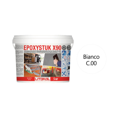 Эпоксидная затирочная смесь LITOKOL EPOXYSTUK X90 C.00 BIANCO 5 кг