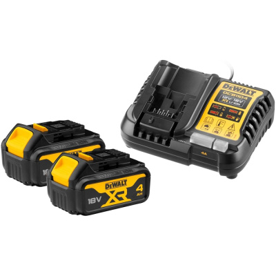 Набор Dewalt DCB1104M2: 2 АКБ DCB182, Li-Ion, 18 В, 4 Ач и зарядное устройство DCB1104, 12/18 В, 4 A