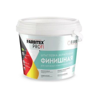 Акриловая финишная шпатлевка Farbitex для наружных и внутренних работ