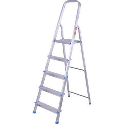 Алюминиевая стремянка LadderBel 5 ступеней STR-AL-5 станет незаменима для ремонтных и строительных работ
