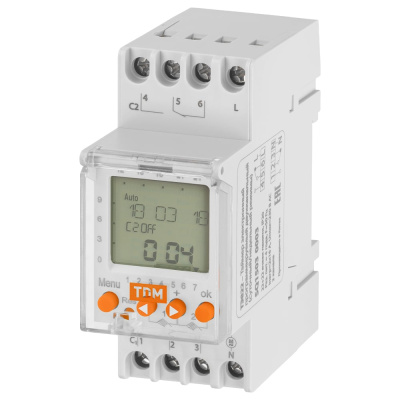Таймер TDM ELECTRIC ТЭ822-2кан-1мин/7дн-44on/off-16А-DIN