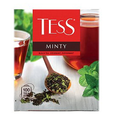 Чай TESS "Minty" черный с мятой, 100 пакетиков в конвертах по 1,5 г, 1663-09