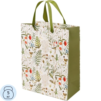 Пакет для подарков PREMIUM FLORA.ЛУГОВЫЕ ТРАВЫ, L, 26x32.4x13см, 2-852/06