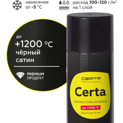 Certa Professional термостойкая краска для металла, печей, мангалов, радиаторов, дымоходов