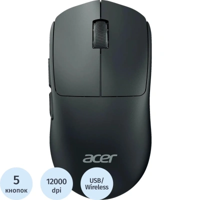 Мышь компьютерная Acer OMR401,черн,оптич,12000dpi,BT/Radio/USB,ZL.MCECC.05C