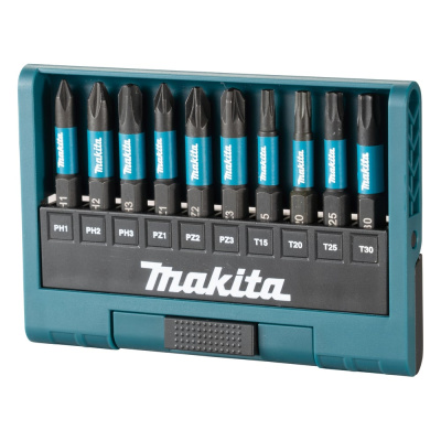 Набор бит Impact Black 50 мм, 10 шт (PH1, PH2, PH3, PZ1, PZ2, PZ3, T15, T20, T25, T30) Makita