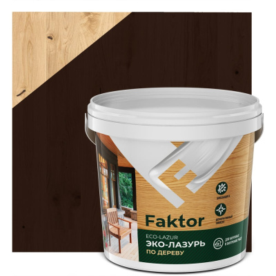 Эко-лазурь ЯРОСЛАВСКИЕ КРАСКИ FAKTOR для древесины палисандр, ведро 0.9 кг О06864