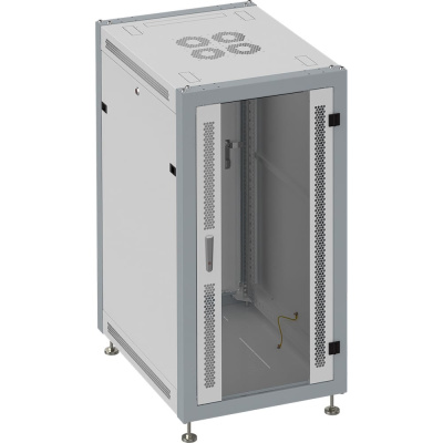 Монтажный напольный шкаф SYSMATRIX, 42U 600х600х2000 передняя дверь-стекло, задняя сплошная SL