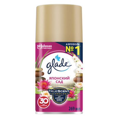 Сменный баллон 269 мл, GLADE "Японский сад" для автоматических освежителей, 864980