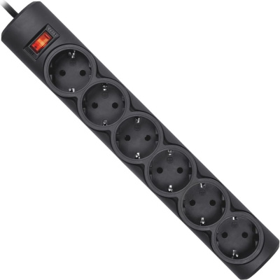 Сетевой фильтр DEFENDER DFS 155, 6 розеток, 5 м, черный, 99496