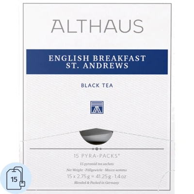 Чай пакетированный Althaus English Breakfast St. Andrews черный, 15x2.75г