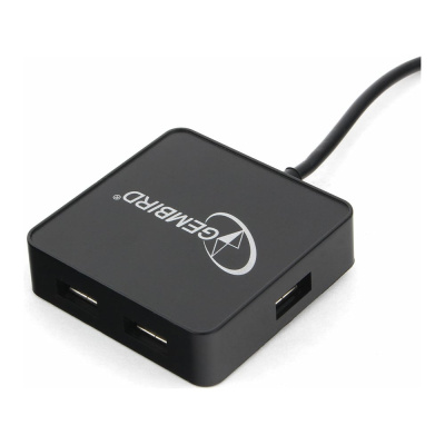 Концентратор (хаб), интерфейс подключения: USB 2.0, 4 порта, цвет: черный Gembird