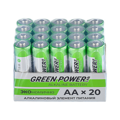 Батарейка Powerlab GREEN LR6 AA BOX20 Alkaline 1.5V 00-00028751
